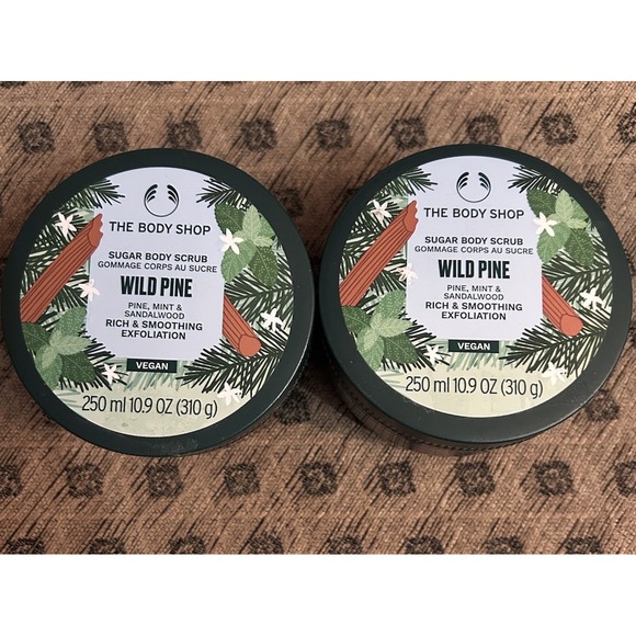 The Body Shop Special Edition Wild Pine Exfoliating Sugar Body Scrub Lot 2 New - Picture 1 of 5